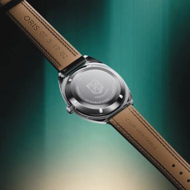 Montre Oris Star Edition automatique cadran argenté bracelet cuir 35 mm