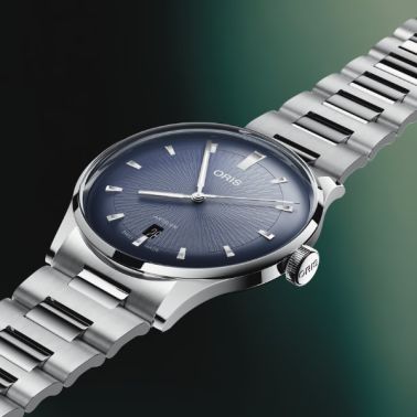 Montre Oris Artelier Date automatique cadran bleu bracelet acier 38 mm