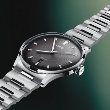 Montre Oris Artelier Date automatique cadran noir bracelet acier 38 mm