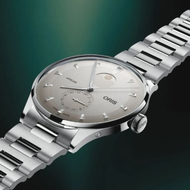 Montre Oris Artelier Complication automatique cadran blanc ivoire bracelet acier 39,5 mm