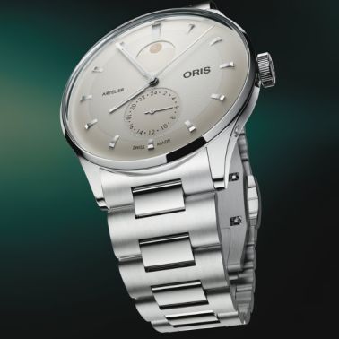 Montre Oris Artelier Complication automatique cadran blanc ivoire bracelet acier 39,5 mm