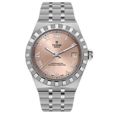 Tudor Royal Automatic Watch with Salmon-Colored Dial and Steel Bracelet, 36 mm