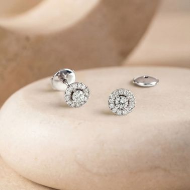 Boucles d'oreilles Lepage Victoria en or blanc et diamants