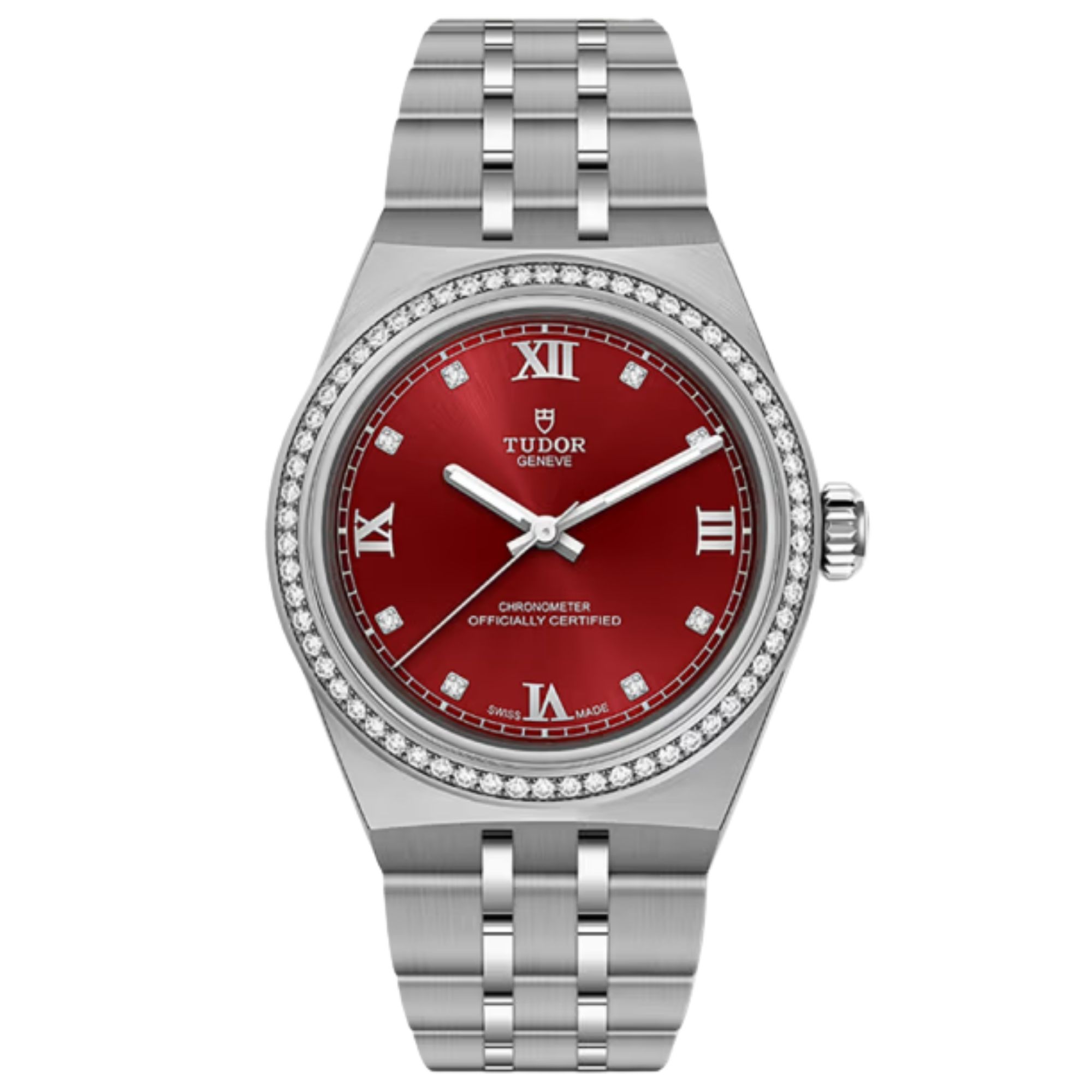 copy ofMontre Tudor Royal automatique lunette sertie diamants cadran nacre bracelet acier 30 mm