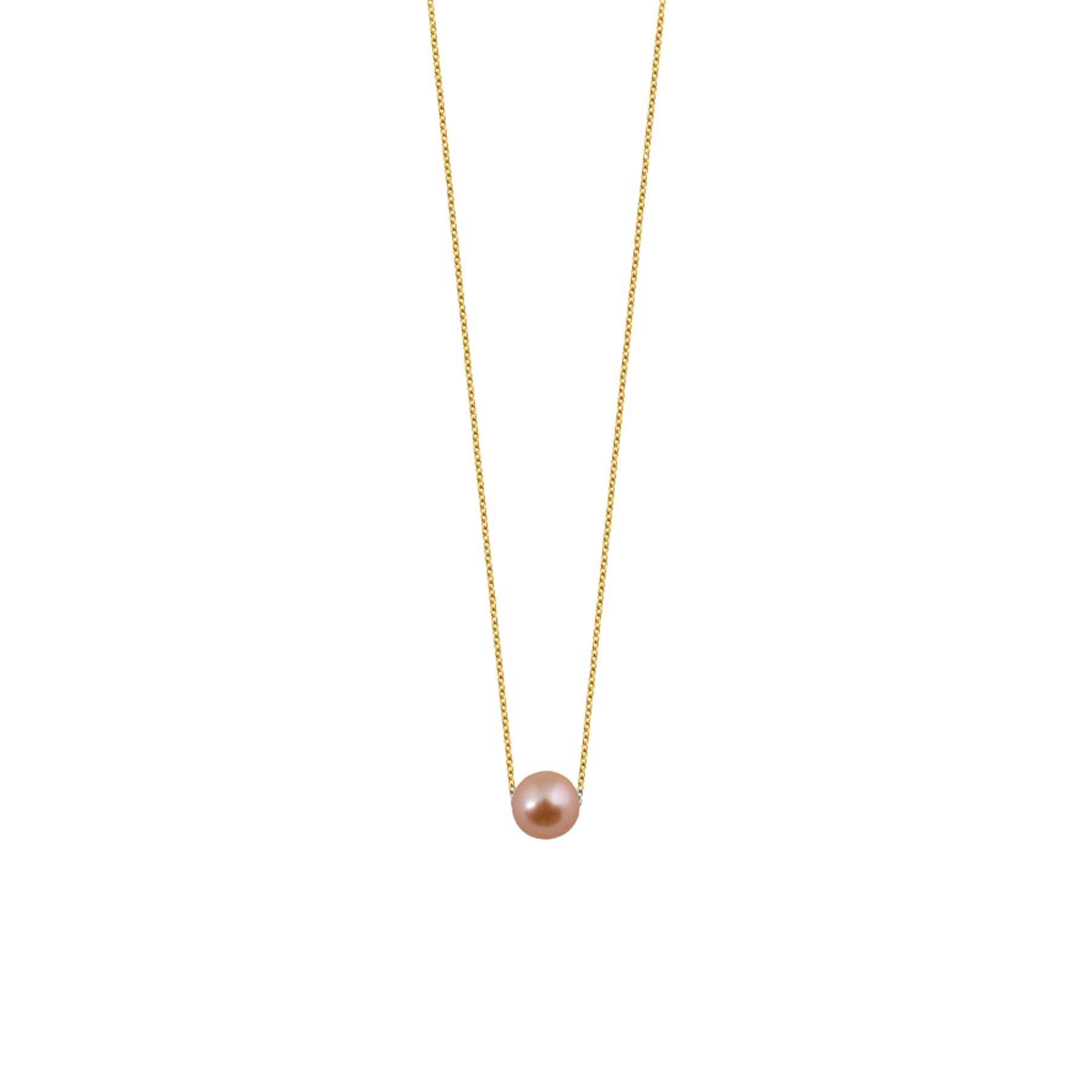 Collier Claverin Simply Pearly en or jaune et perle rose 7 mm