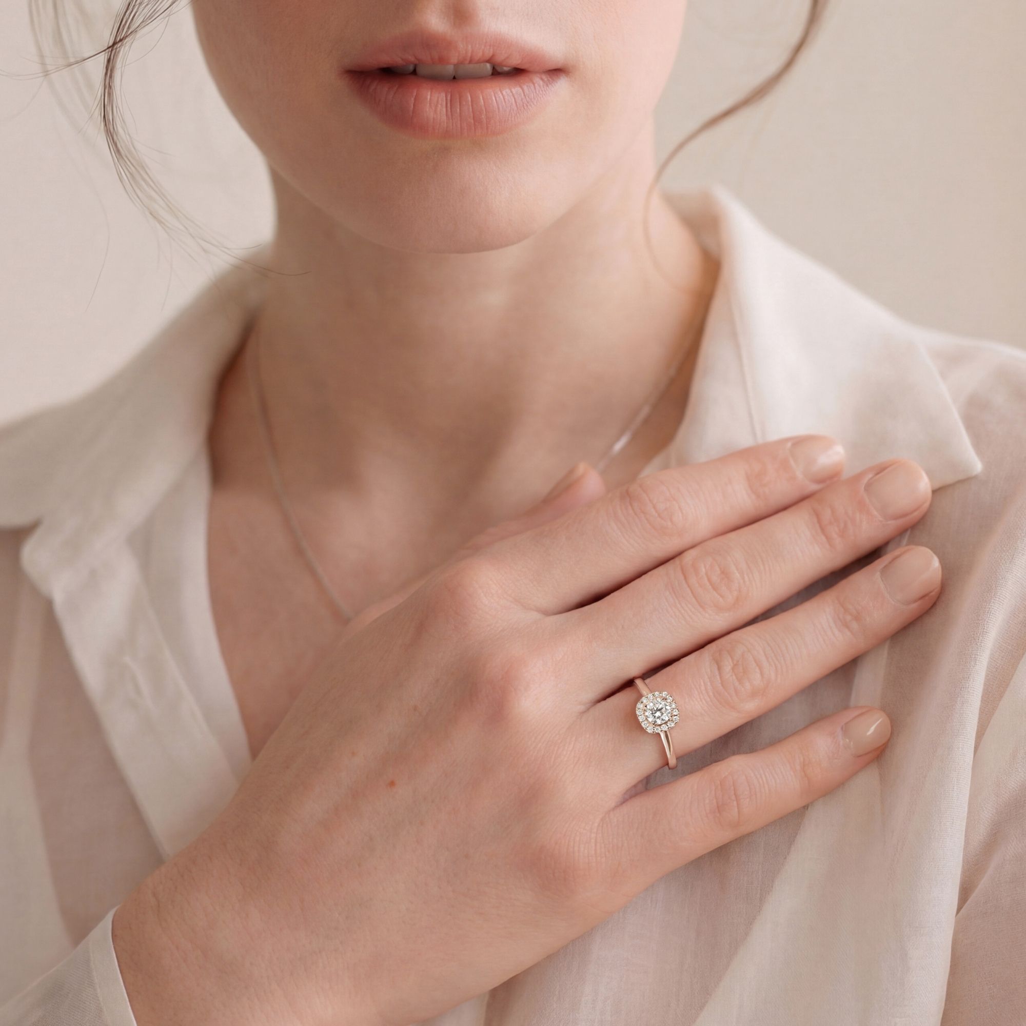 Lepage Jolie-Rose engagement ring in white gold and diamonds