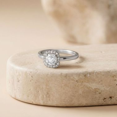 Solitaire Lepage Jolie-Rose en or blanc et diamants