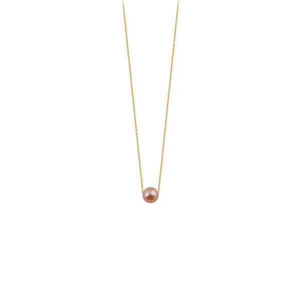 Collier Claverin Simply Pearly en or jaune et perle rose - SOLDAT PL