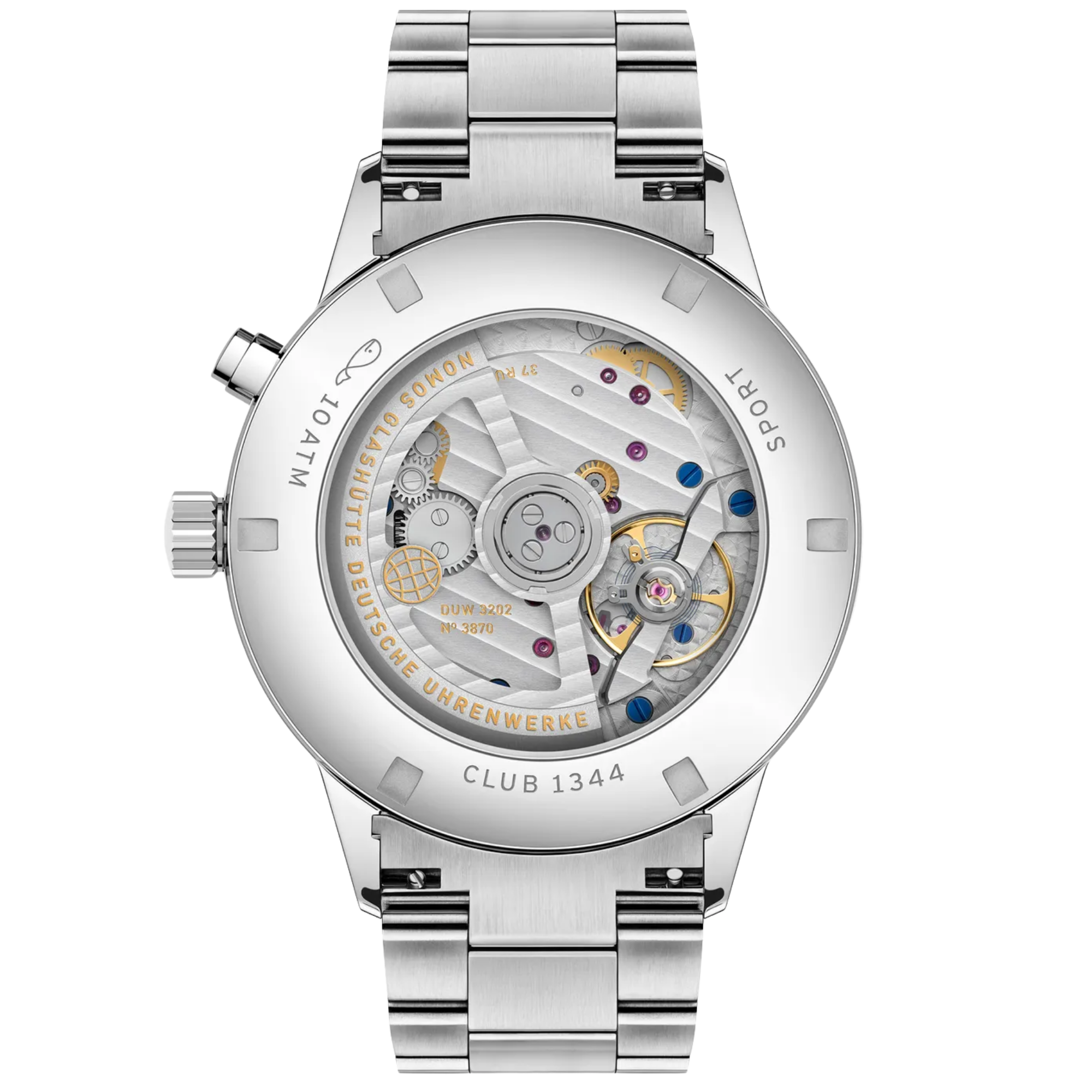 Montre Nomos Club Sport Neomatik Worldtimer Mondial cadran argent bracelet acier 40 mm