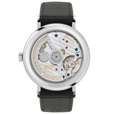 Montre Nomos Tangente Neomatik 38 Update automatique fond saphir cadran vert bracelet cuir noir 38,5 mm
