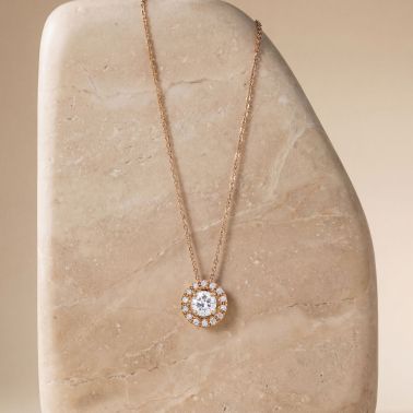 Lepage Coquette necklace in rose gold and diamonds