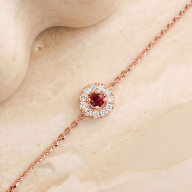 Lepage Coquette bracelet in rose gold and ruby