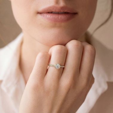 Solitaire Lepage Coquette en or jaune et diamants