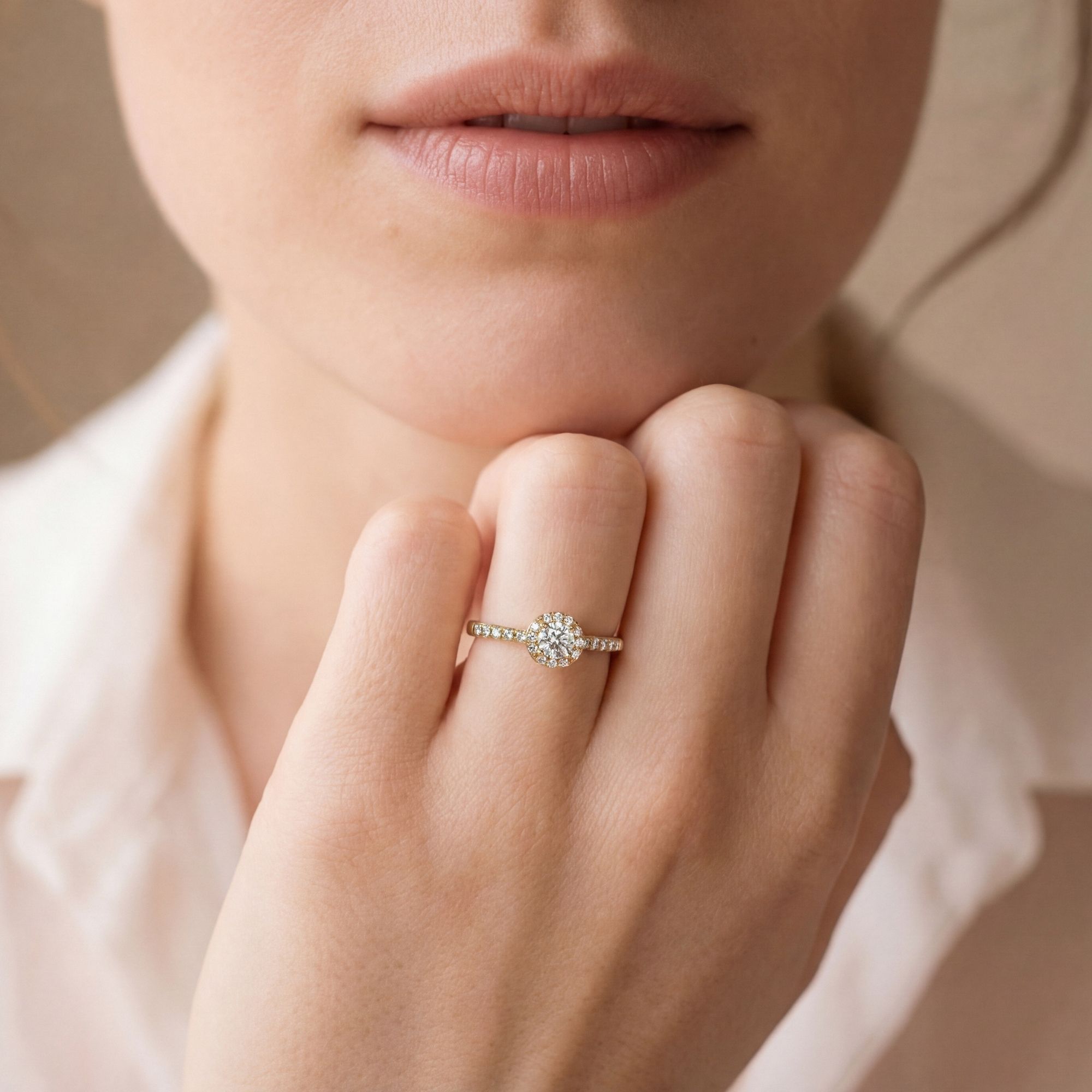 Solitaire Lepage Coquette en or jaune et diamants