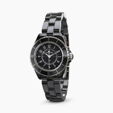 Montre CHANEL J12 quartz céramique cadran noir 28 mm