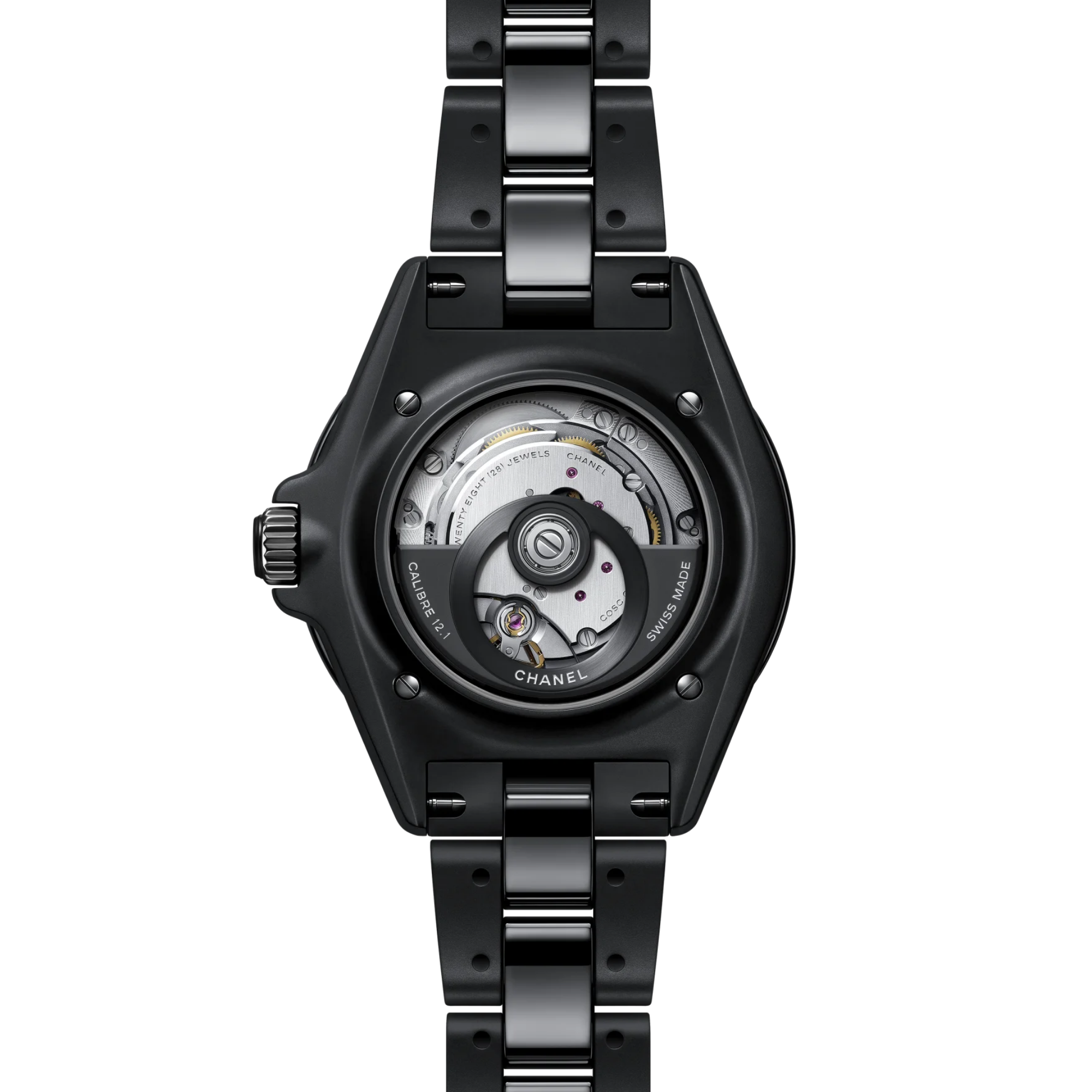 copy ofCHANEL J12 Quartz Ceramic Watch with Black Dial, 28 mm
