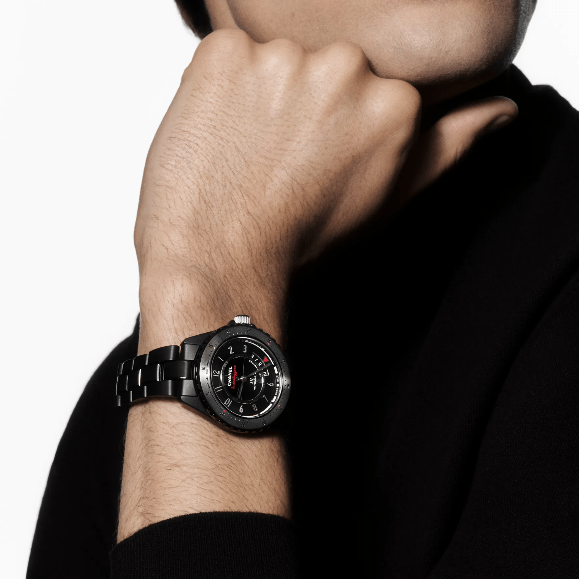 copy ofCHANEL J12 Quartz Ceramic Watch with Black Dial, 28 mm