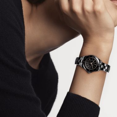 Montre CHANEL J12 Golden Black quartz céramique cadran noir 28 mm