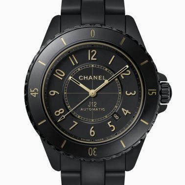CHANEL J12 Golden Black Automatic Watch with Black Dial and Black Ceramic Strap, 42 mm