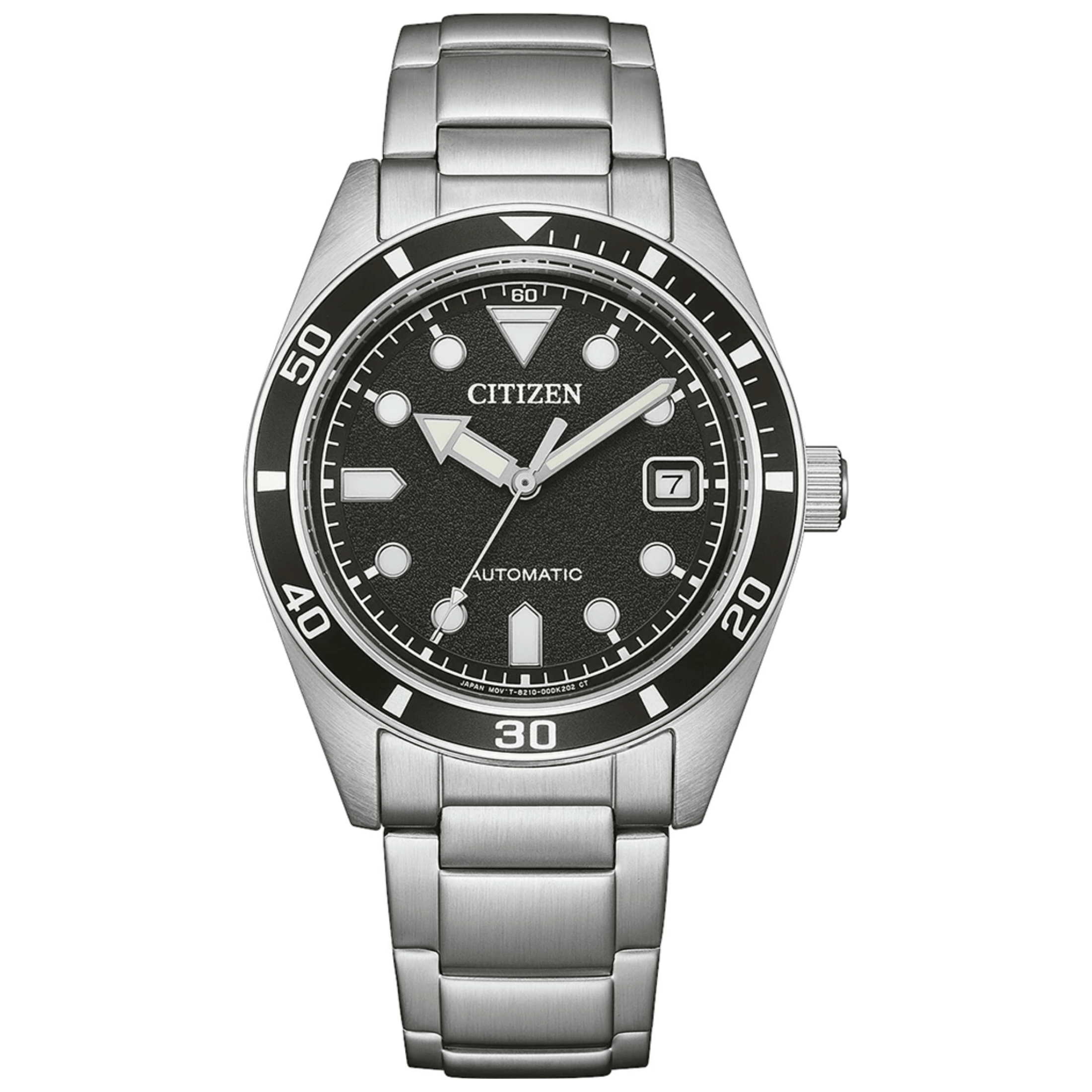 Montre Citizen Marine Mecha automatique cadran noir bracelet acier 38,5 mm