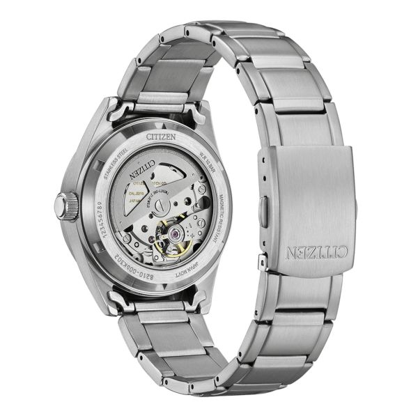 Montre Citizen Marine Mecha automatique cadran noir bracelet acier 38,5 mm