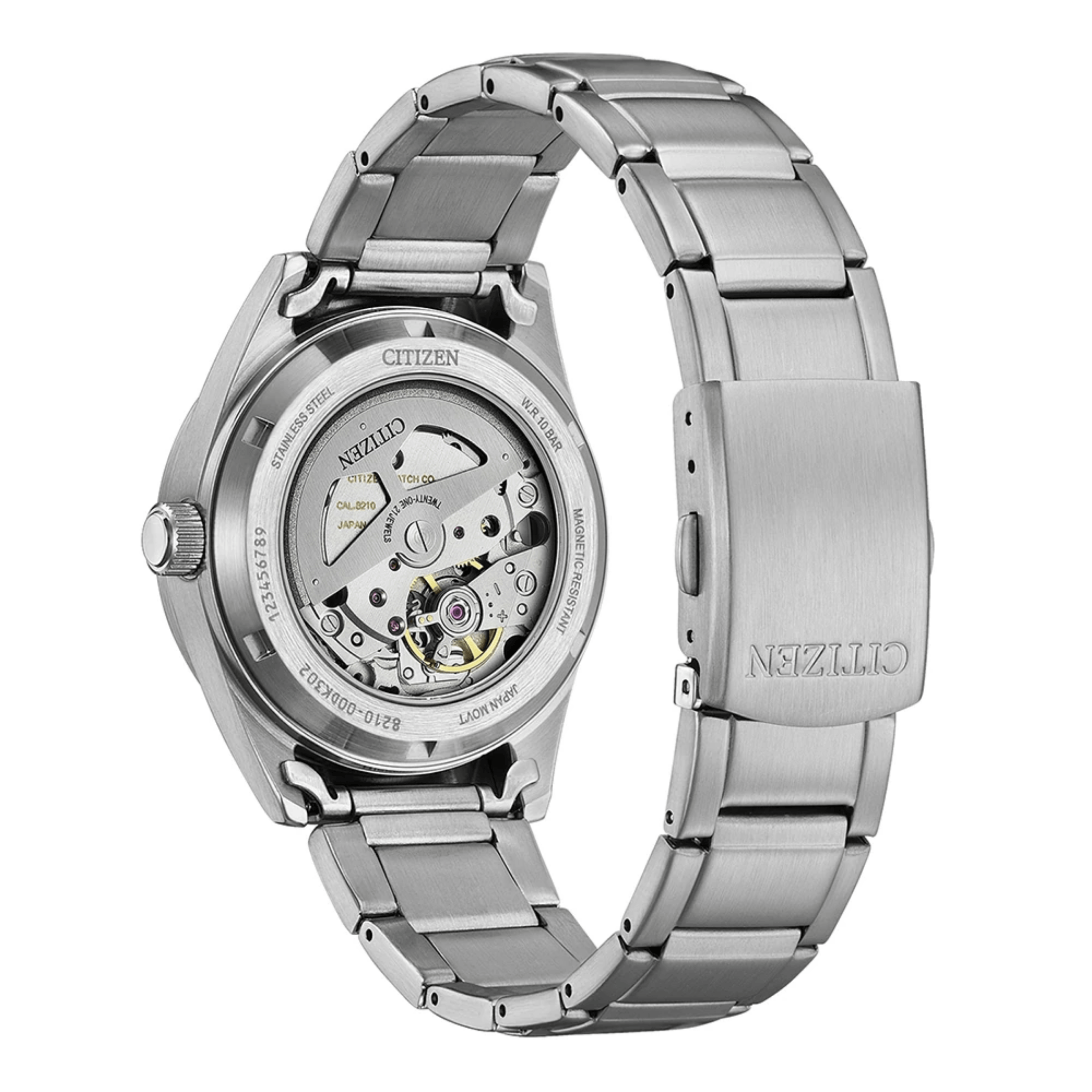 Montre Citizen Marine Mecha automatique cadran noir bracelet acier 38,5 mm