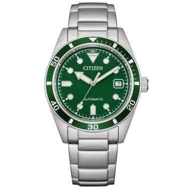 Citizen Marine Mecha automatic green dial steel bracelet 38,5 mm