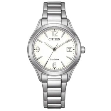 Montre Citizen Trendy Colors Eco-Drive cadran blanc bracelet acier 33,5 mm