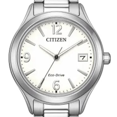 Montre Citizen Trendy Colors Eco-Drive cadran blanc bracelet acier 33,5 mm