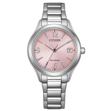Montre Citizen Trendy Colors Eco-Drive cadran rose bracelet acier 33,5 mm