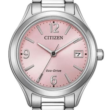 Montre Citizen Trendy Colors Eco-Drive cadran rose bracelet acier 33,5 mm