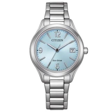 Montre Citizen Trendy Colors Eco-Drive cadran bleu bracelet acier 33,5 mm