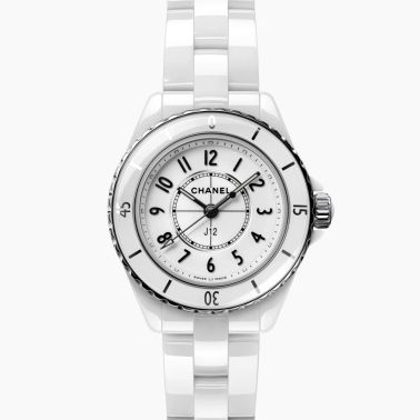CHANEL J12 Quartz Watch, White Ceramic Case, White Dial, 28 mm