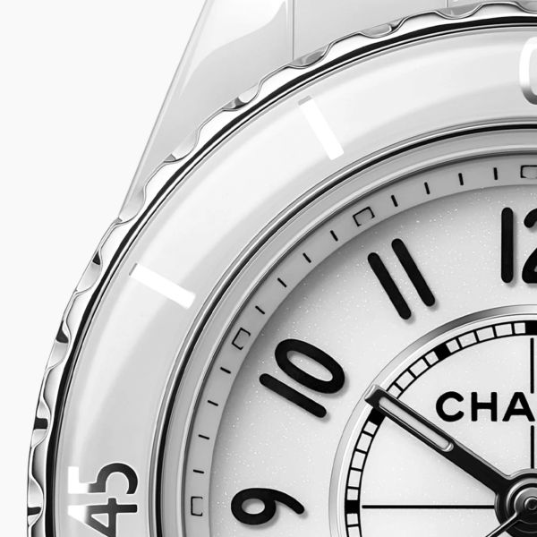 CHANEL J12 Quartz Watch, White Ceramic Case, White Dial, 28 mm
