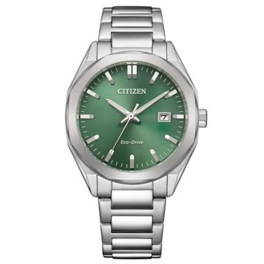 Citizen Unisex Eco-Drive green dial steel bracelet 38 mm