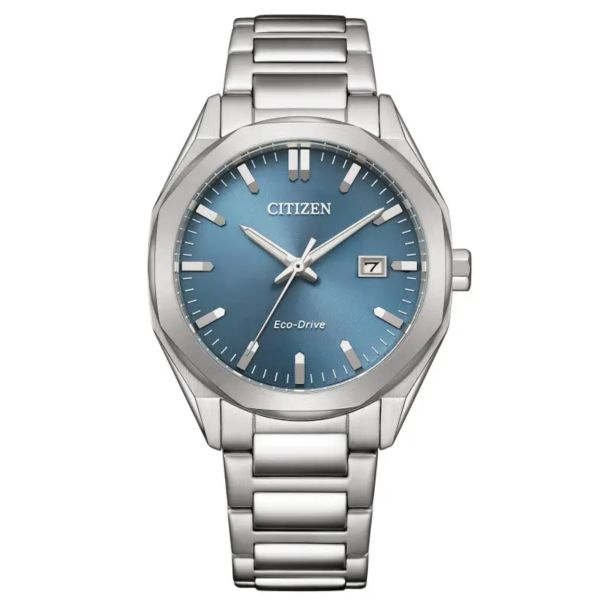 Citizen Unisex Eco-Drive blue dial steel bracelet 38 mm