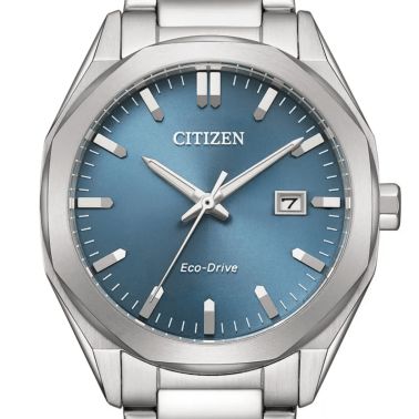 Citizen Unisex Eco-Drive blue dial steel bracelet 38 mm