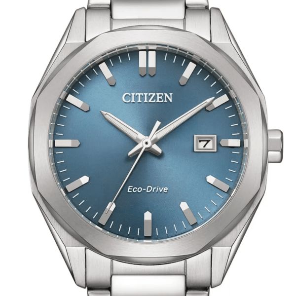Citizen Unisex Eco-Drive blue dial steel bracelet 38 mm