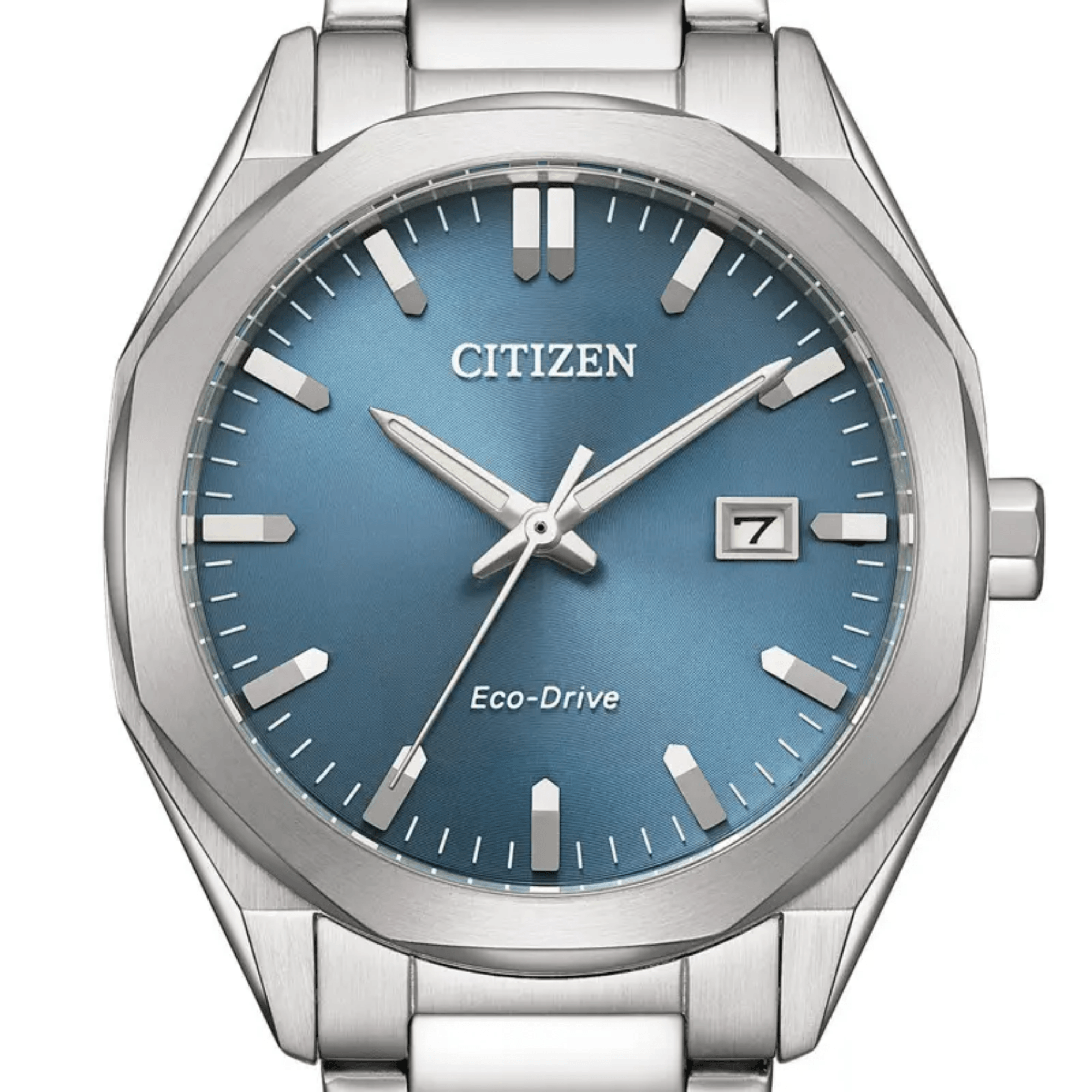 Citizen Unisex Eco-Drive blue dial steel bracelet 38 mm