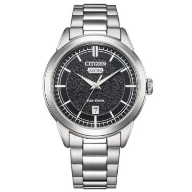 Montre Citizen Elegance Classic Eco-Drive cadran noir bracelet acier 40,5 mm