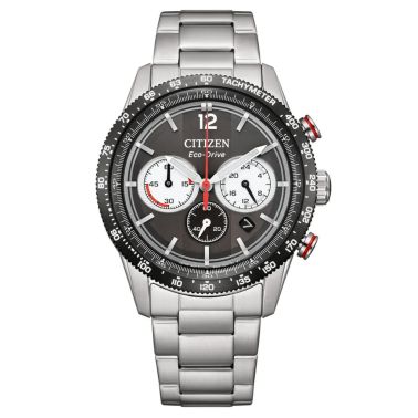 Citizen Vintage Racing Eco-Drive black dial steel bracelet 39,5 mm