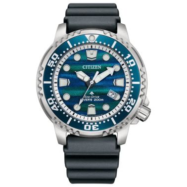 Montre Citizen Promaster Marine Eco-Drive cadran bleu bracelet caoutchouc bleu 44 mm