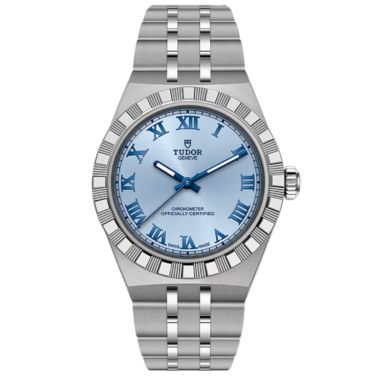 Montre Tudor Royal automatique cadran bleu clair bracelet acier 30 mm