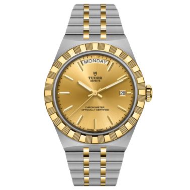 Montre Tudor Royal automatique acier et or jaune cadran doré 40 mm