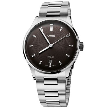 Montre Oris Artelier Date automatique cadran noir bracelet acier 38 mm