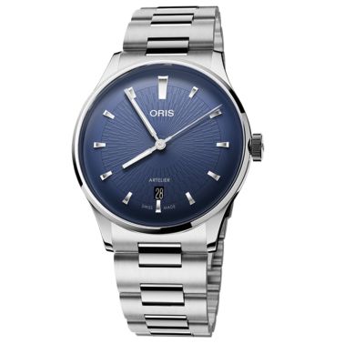 Montre Oris Artelier Date automatique cadran bleu bracelet acier 38 mm