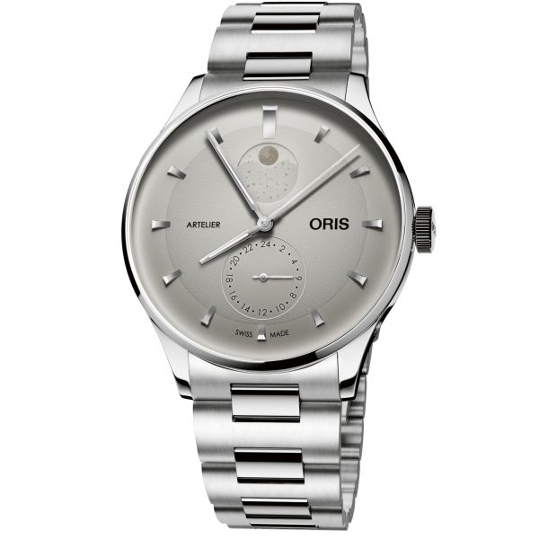 Montre Oris Artelier Complication automatique cadran blanc ivoire bracelet acier 39,5 mm