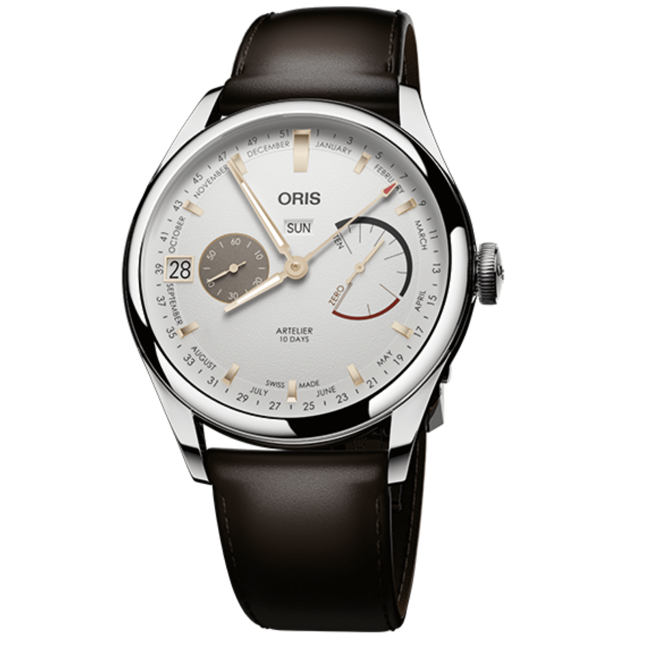 Montre Oris Artelier Calibre 113 cadran blanc bracelet cuir 43 mm