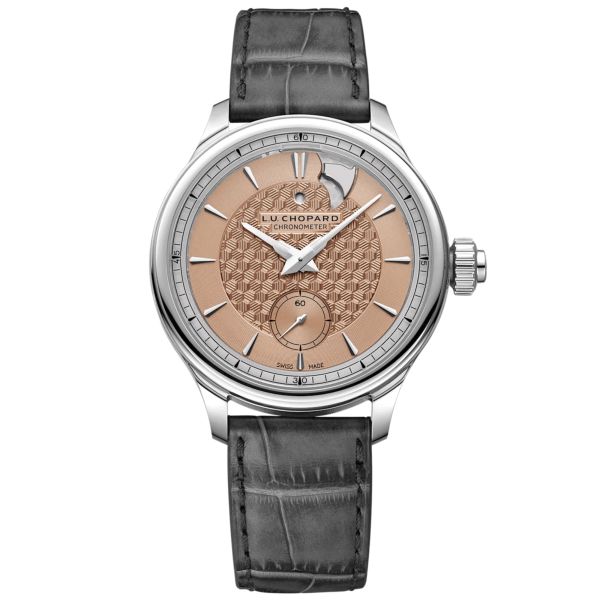 Montre Chopard L.U.C Strike One Titanium automatique cadran or rose bracelet cuir 40 mm