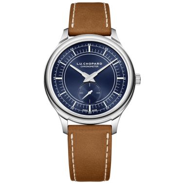 Montre Chopard L.U.C XPS Prussian Blue automatique cadran bleu bracelet cuir 40 mm